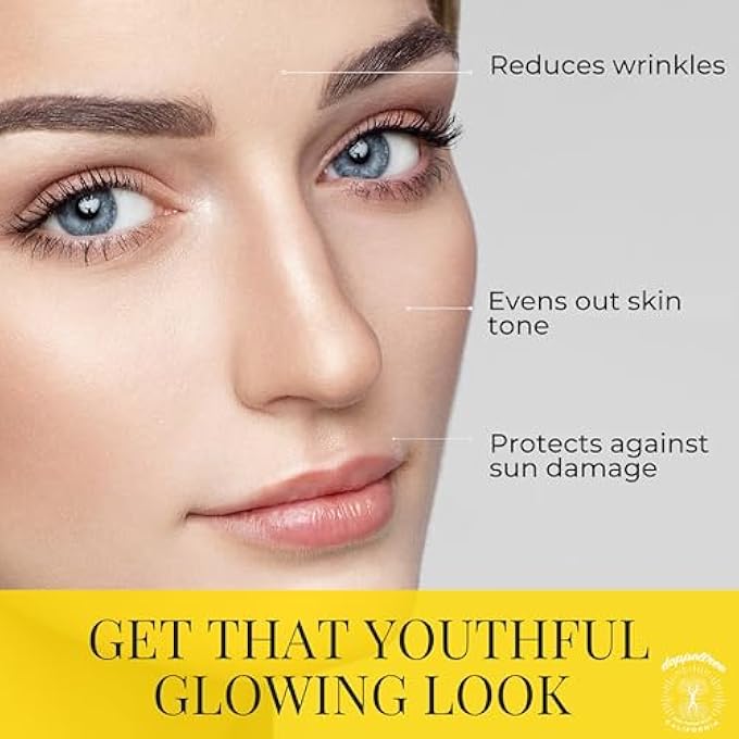 Doppeltree ORGANIC VITAMIN C FACIAL SERUM FOR FACE WITH HYALURONIC ACID, VITAMIN E AND 24K GOLD - ANTI AGING, WRINKLES, DARK SPOTS & ACNE SCAR VIT C (20%) TREATMENT - FORMULATED IN SAN FRANCISCO - Image 2